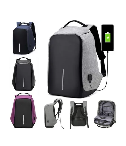 MOCHILA ANTIRROBO PARA NOTEBOOK 15.6' CON PUERTO USB - 4