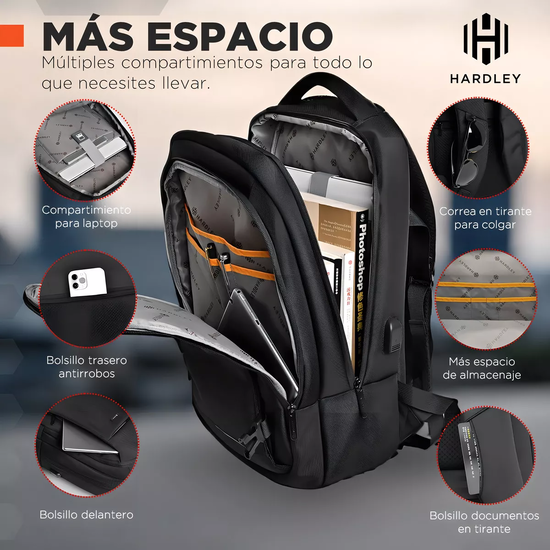 BOLSO MORRAL PORTÁTIL HARDLEY SCOTLAND 1 20L EN COLOR NEGRO - 2