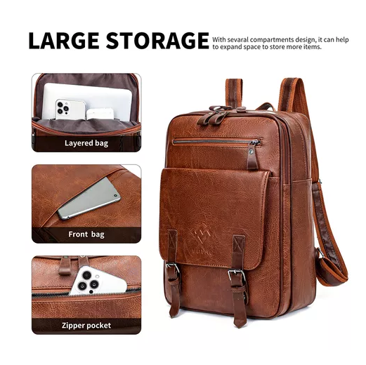 MOCHILA MV MOVAC ELITE URBANA, 22 L, DE CUERO ECOLÓGICO PARA ADULTOS - 6