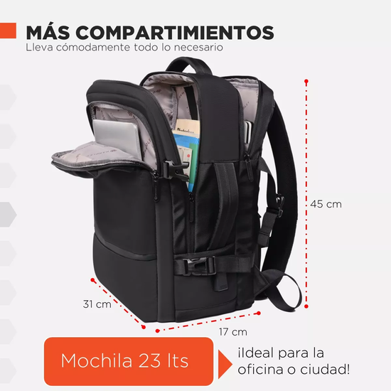 MOCHILA NOTEBOOK HARDLEY PARA VIAJE EN AVIÓN IMPERMEABLE ANTIRROBO - 2