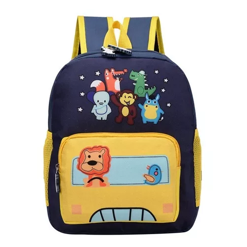 MOCHILA ANIMALITOS PARA NIÑOS, KINDERGARTEN, COLOR AZUL, IMPERMEABLE - 1