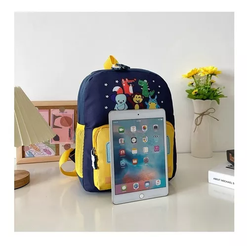 MOCHILA ANIMALITOS PARA NIÑOS, KINDERGARTEN, COLOR AZUL, IMPERMEABLE - 4