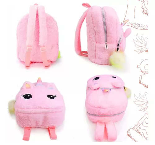 MOCHILA UNICORNIO KAWAII, NIÑA, INFANTIL, PELUDITA - 4