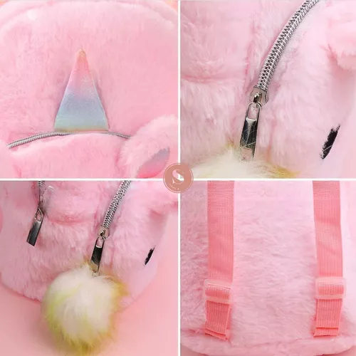 MOCHILA UNICORNIO KAWAII, NIÑA, INFANTIL, PELUDITA - 5