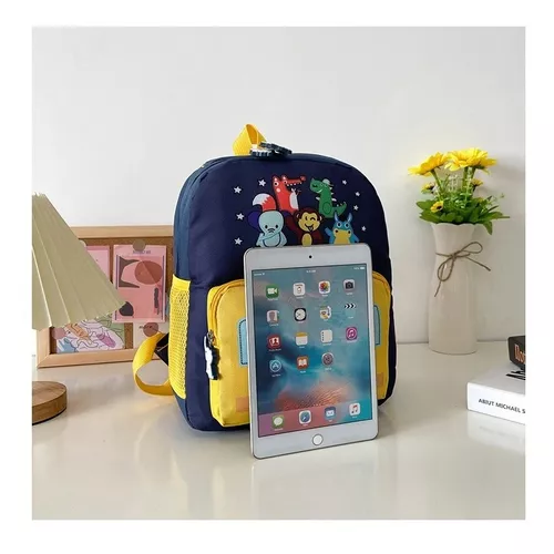 MOCHILA ANIMALITOS PARA NIÑOS, KINDERGARTEN, COLOR CELESTE, IMPERMEABLE - 5