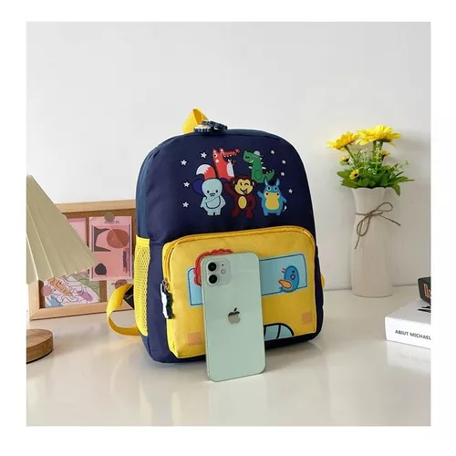 MOCHILA ANIMALITOS PARA NIÑOS, KINDERGARTEN, COLOR CELESTE, IMPERMEABLE - 7