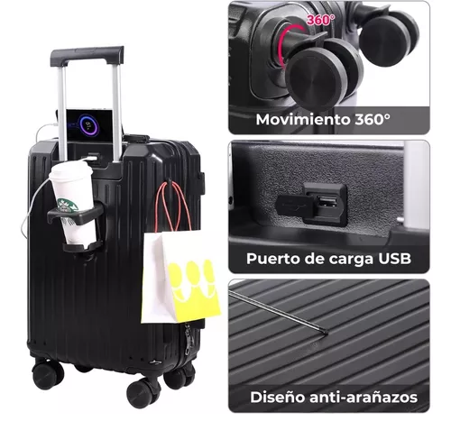 MALETA DE VIAJE, 10 KG, EQUIPAJE DE MANO, PORTAVASOS, CARRY ON - 5