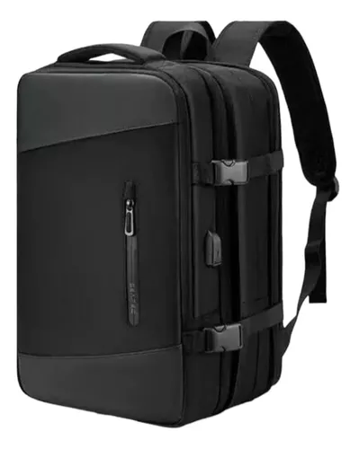MOCHILA EXPANDIBLE DE VIAJE, MULTIUSO, IMPERMEABLE, CABINA DE AVIÓN, COLOR EN COLOR NEGRO - 1