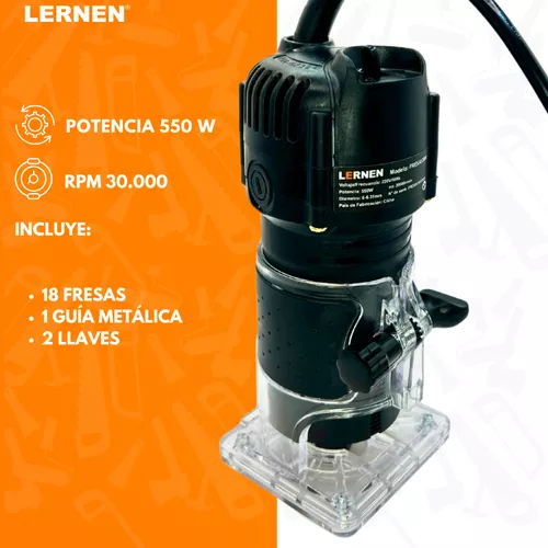 KIT FRESADORA ROUTER TUPI 6-6.35MM 220V 50HZ 550W + 18 FRESAS - 5