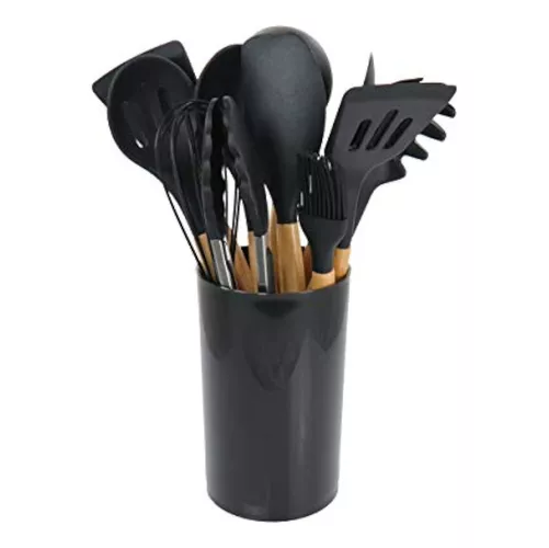 SET DE 11 UTENSILIOS DE COCINA DE SILICONA, ANTIADHERENTES, INCLUYE ALMACENAMIENTO - 3