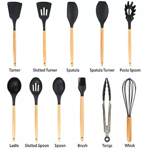 SET DE 11 UTENSILIOS DE COCINA DE SILICONA, ANTIADHERENTES, INCLUYE ALMACENAMIENTO - 6