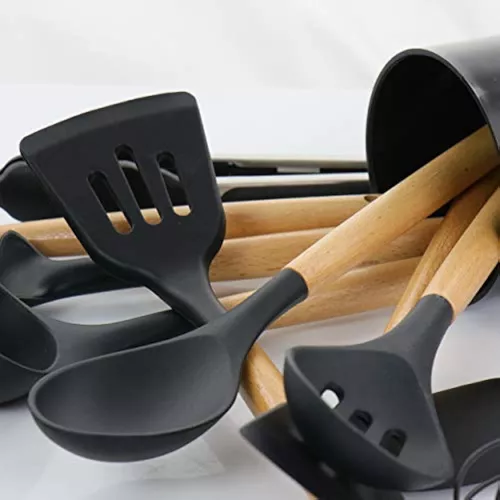 SET DE 11 UTENSILIOS DE COCINA DE SILICONA, ANTIADHERENTES, INCLUYE ALMACENAMIENTO - 8