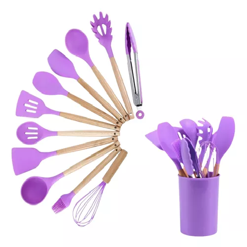 SET DE 11 UTENSILIOS DE COCINA DE SILICONA, ANTIADHERENTES - 1