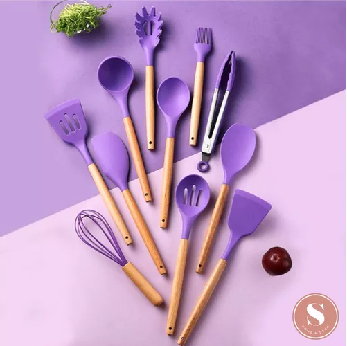 SET DE 11 UTENSILIOS DE COCINA DE SILICONA, ANTIADHERENTES - 3