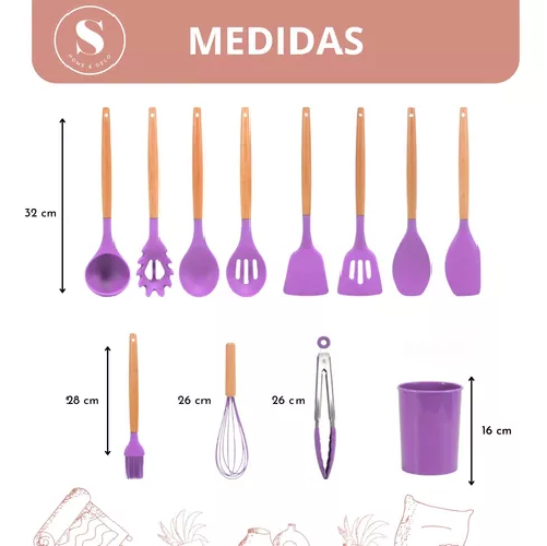 SET DE 11 UTENSILIOS DE COCINA DE SILICONA, ANTIADHERENTES - 4