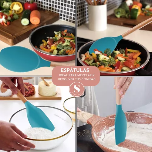 SET DE 11 UTENSILIOS DE COCINA DE SILICONA, ANTIADHERENTES - 6