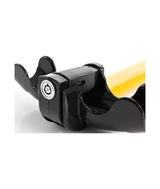 TRABA VOLANTE TIPO CANDADO ANTIRROBO, ACERO CON LLAVE, COLOR EN COLOR AMARILLO - 3