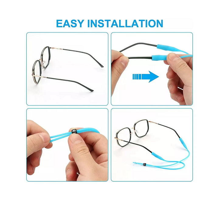 5 STRAPS LENTES SILICONA AJUSTABLE CON GANCHOS ANTICAÍDA - 3