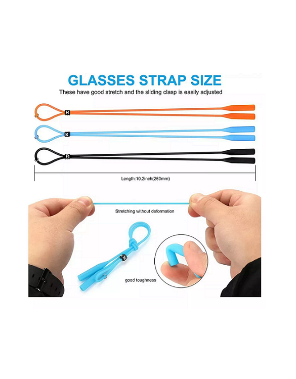 5 STRAPS LENTES SILICONA AJUSTABLE CON GANCHOS ANTICAÍDA - 7