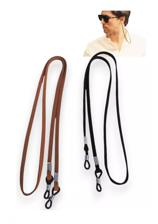 SUJETADOR STRAP CORREA PARA LENTES CUERO SET 2 PIEZAS, COLOR EN COLOR CAFE - 6