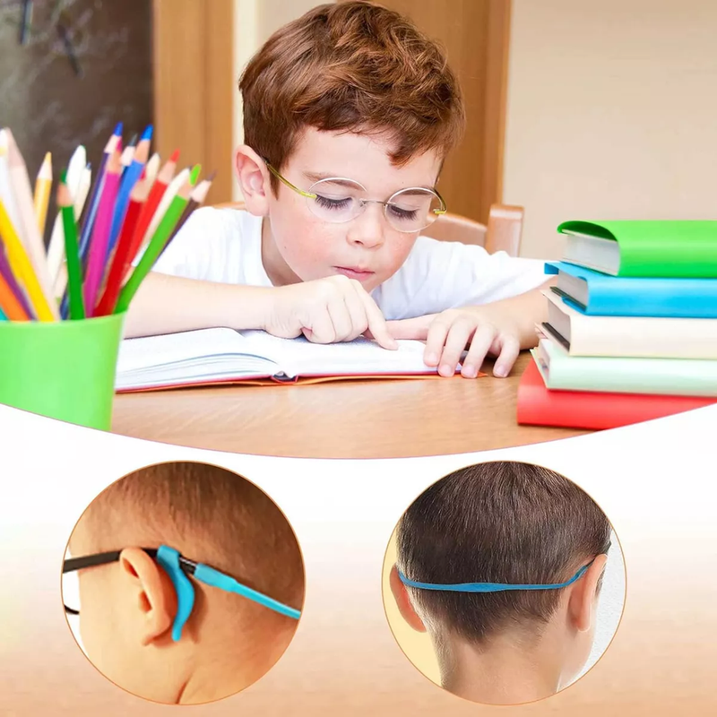 30 STRAPS SUJETADOR LENTES SILICONA AJUSTABLE GANCHO ANTICA, COLOR EN COLOR NEGRO - 4