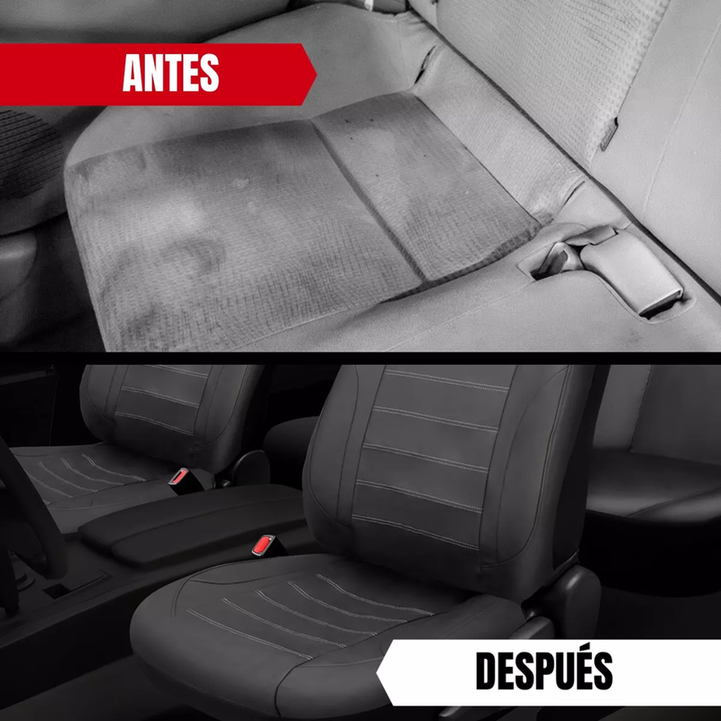 FUNDA CUBRE ASIENTO AUTO UNIVERSAL ECOCUERO GRAND PRIX, COLOR EN COLOR NEGRO - 3