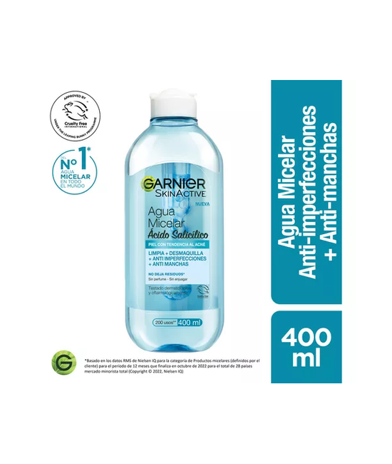 EXPRESS ACLARA ANTIACNÉ AGUA MICELAR DÍA/NOCHE, PIEL CON TENDENCIA AL ACNÉ