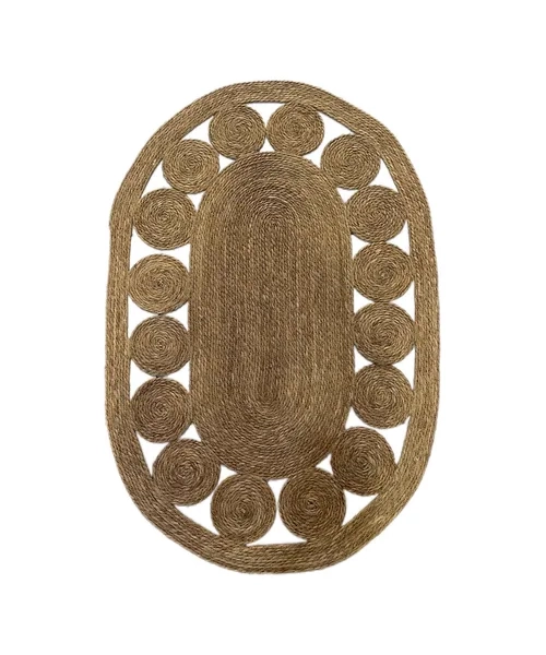ALFOMBRA REDONDA YUTE NATURAL 120CM DIAMETRO - 1