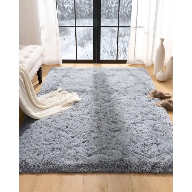 ALFOMBRA ARTESANAL ALGODON REDONDA GRIS BEIGE BICOLOR 120CM - 1