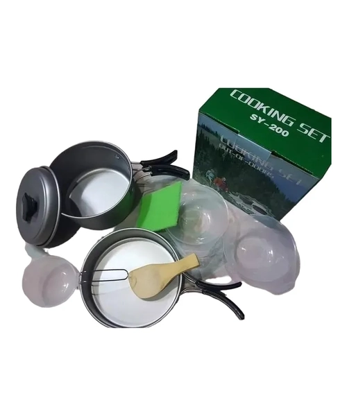 JUEGO DE OLLAS PARA CAMPING ALUMINIO LIVIANAS PRACTICA SY200 - 2