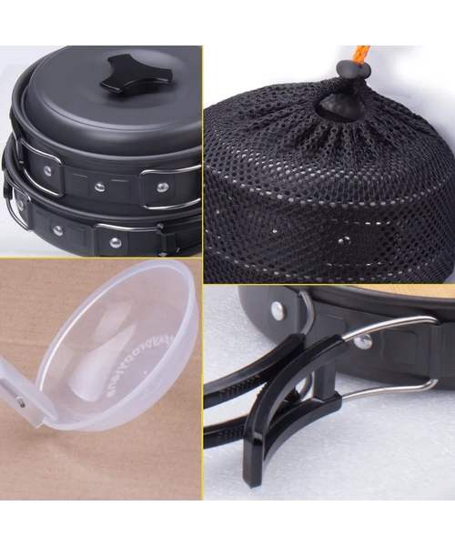 JUEGO DE OLLAS PARA CAMPING ALUMINIO LIVIANAS PRACTICA SY200 - 5