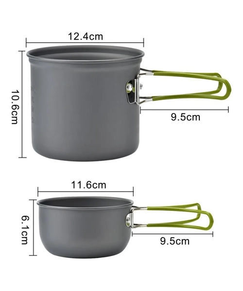 SET OLLAS CAMPING 6 PIEZAS CON CUBIERTOS Y ESTUCHE - CUKIN - 5