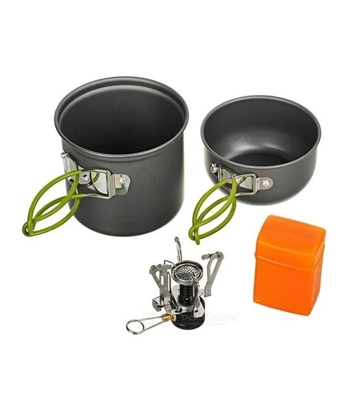 SET OLLAS OUTDOOR CAMPING 1P + COCINILLA / HIKING OUTDOOR - 1