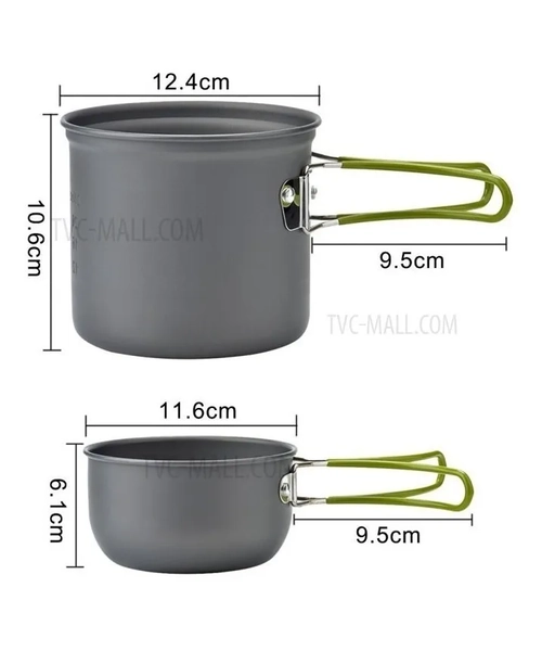 SET OLLAS OUTDOOR CAMPING 1P + COCINILLA / HIKING OUTDOOR - 4