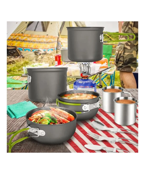 SET OLLAS DE CAMPING PORTATIL CAMPING OLLAS OUTDOOR TREKKING - 4