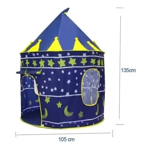 CARPA CASTILLO PRINCESA INFANTIL AZUL - 3