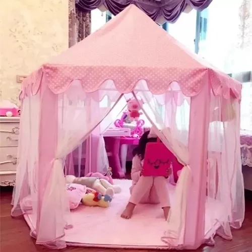 CARPA CASTILLO INFANTIL AZUL/ROSADO - 4