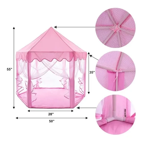 CARPA CASTILLO PRINCESA MALLA ROSADO - 2