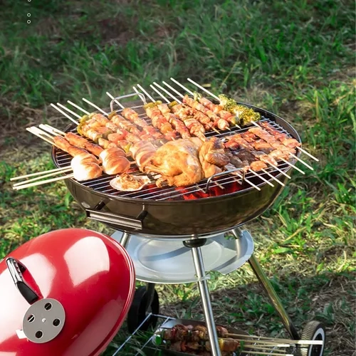 PARRILLA CARBON 85 CM NEGRA/ROJA - 5