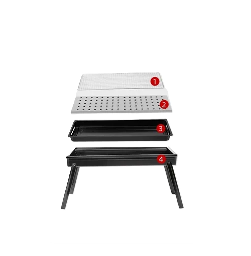 PARRILLERA PORTATIL GRILL BBQ NEGRA - 3