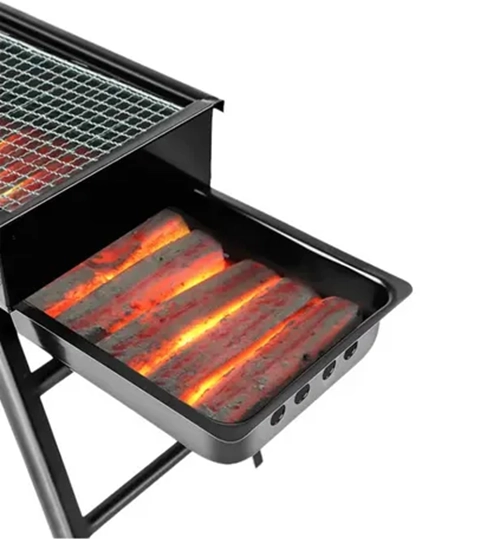 PARRILLERA PORTATIL GRILL BBQ NEGRA - 5