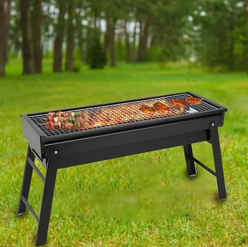PARRILLERA PORTATIL GRILL BBQ NEGRA - 6