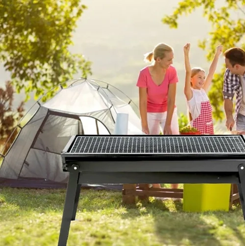 PARRILLERA PORTATIL GRILL BBQ NEGRA - 7