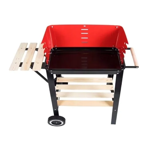 PARRILLA CON RUEDA Y REPISA 85X28X80 CM - 3