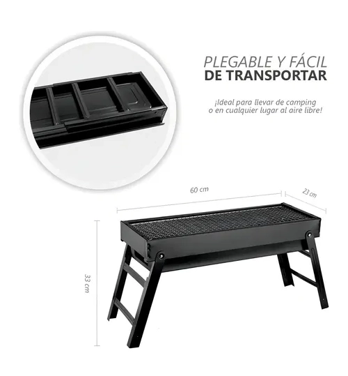 PARRILLA CARBON PLEGABLE NEGRA - 2