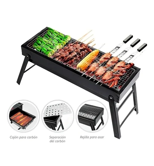 PARRILLA CARBON PLEGABLE NEGRA - 4