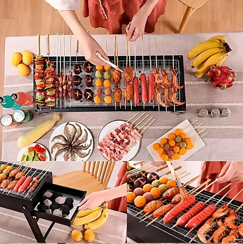 PARRILLA CARBON PLEGABLE NEGRA - 6
