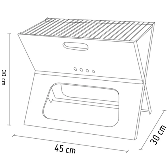 ASADOR CARBON PLEGABLE MR BEEF NEGRO - 3