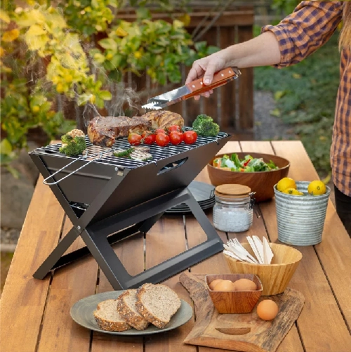ASADOR CARBON PLEGABLE MR BEEF NEGRO - 4