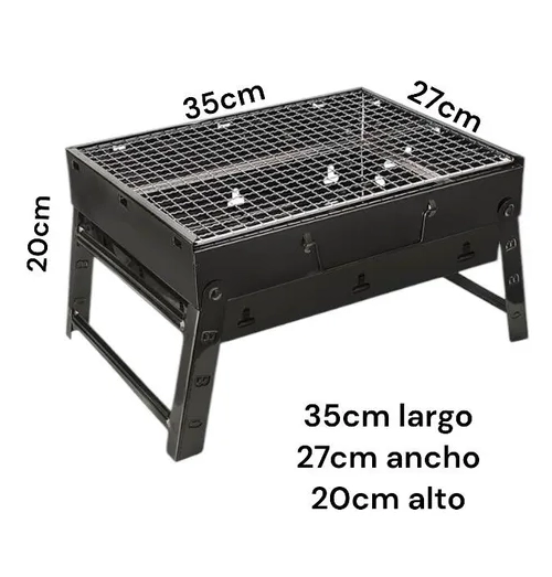 PARRILLA PORTATIL PLEGABLE CARBON NEGRA - 3